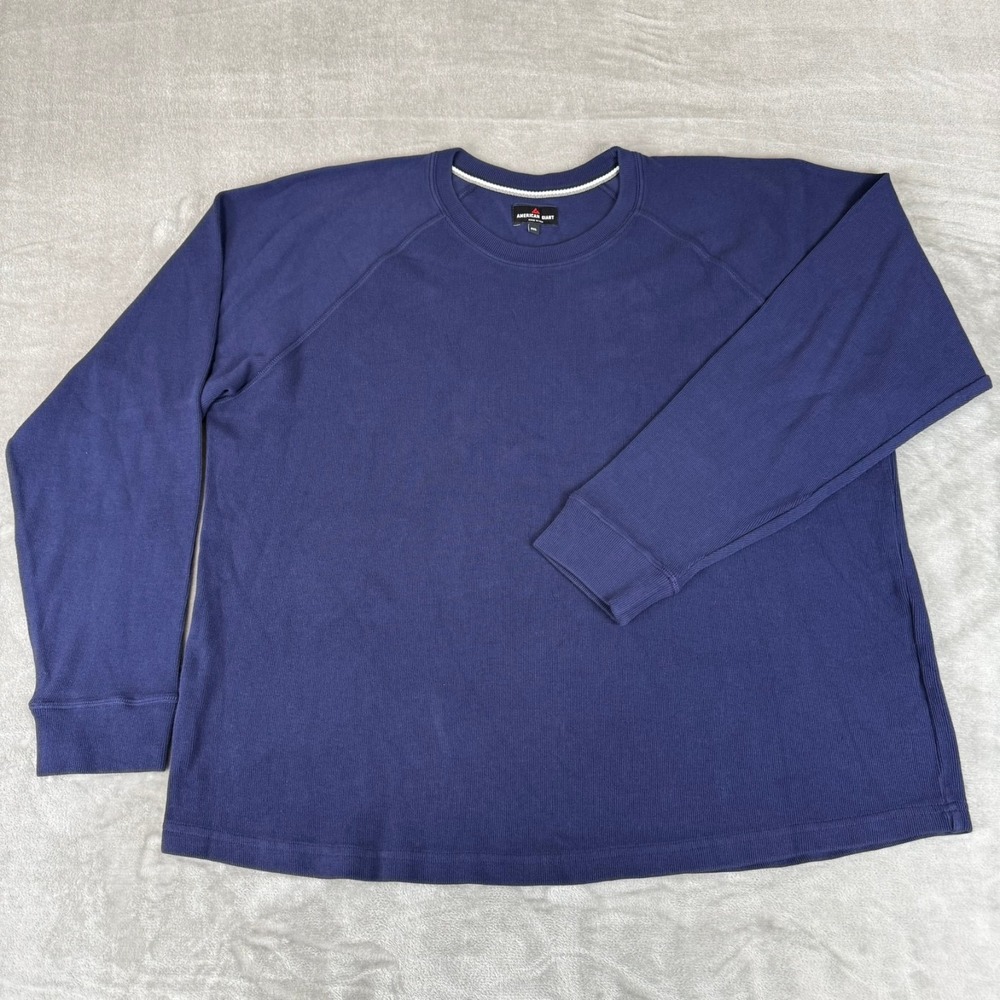 American Giant French Rib Sweatshirt Mens 2XL Navy Blue Raglan $100 USA New NWOT